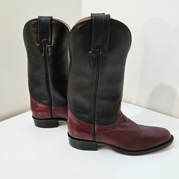 9. Cowboy Boots by Alberta Boots Co. Burgundy Kangaroo. Size 5.5 B. NIB - Picture 5 of 9
